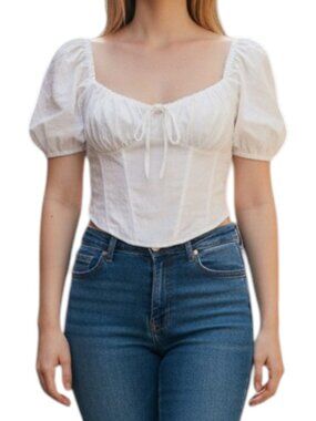 Altar'd State Top Corset White Zipper At Back NWT White Size Small